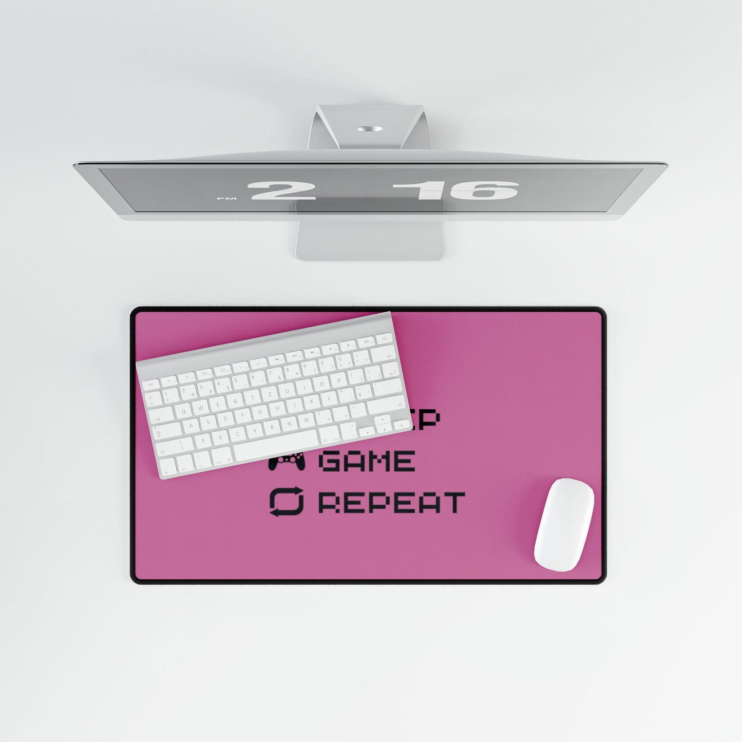 Gamer Cycle Desk Mat Pink