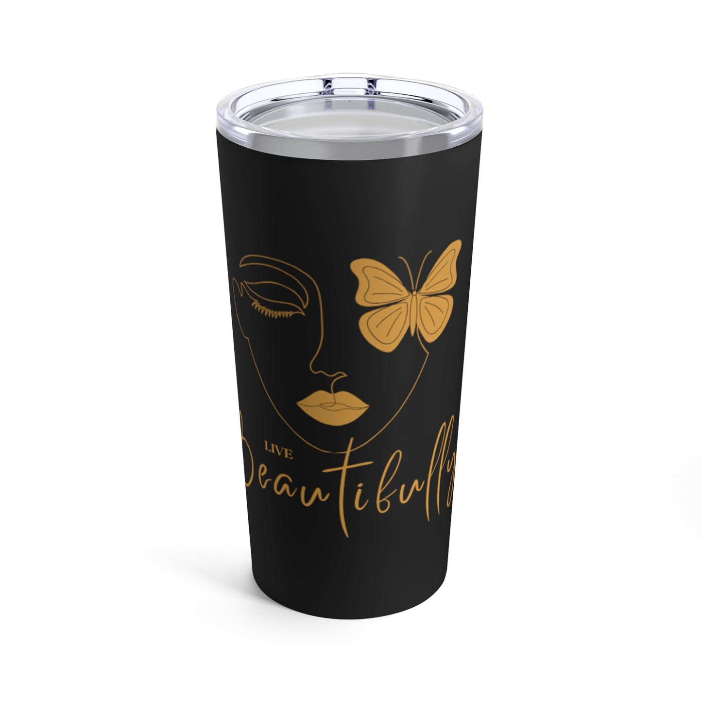 Live Beautifully Black Tumbler 20oz