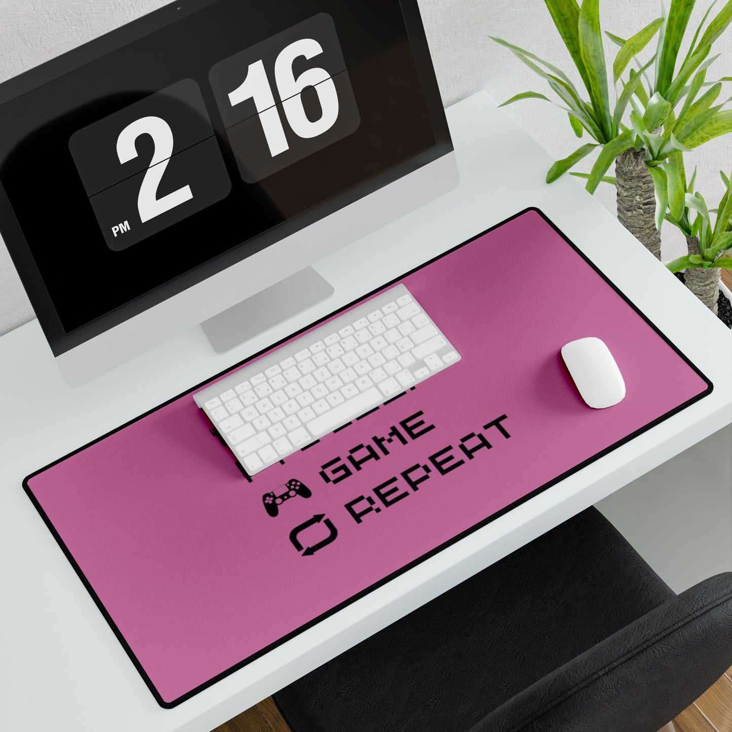 Gamer Cycle Desk Mat Pink