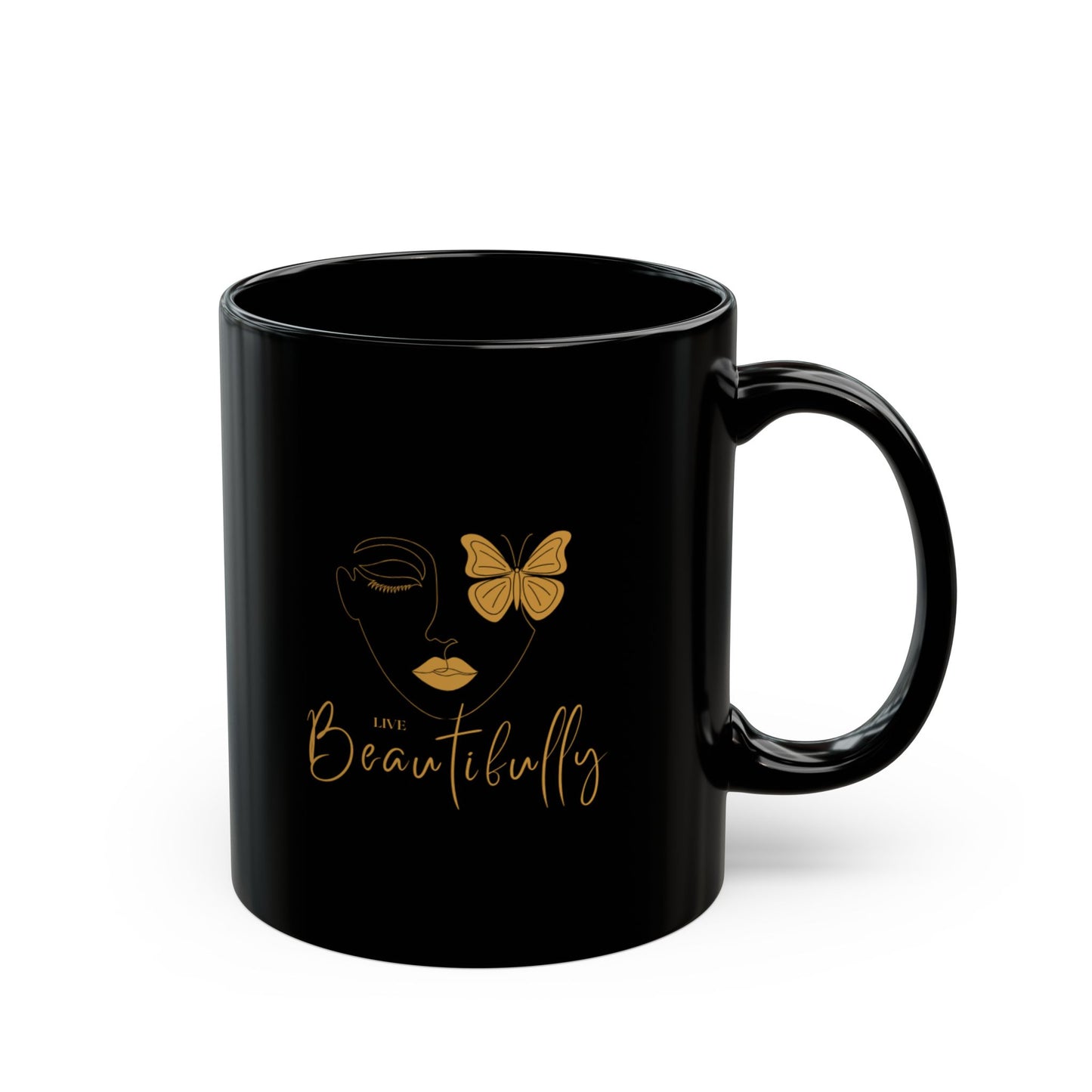 Live Beautifully Black Mug (11oz, 15oz)