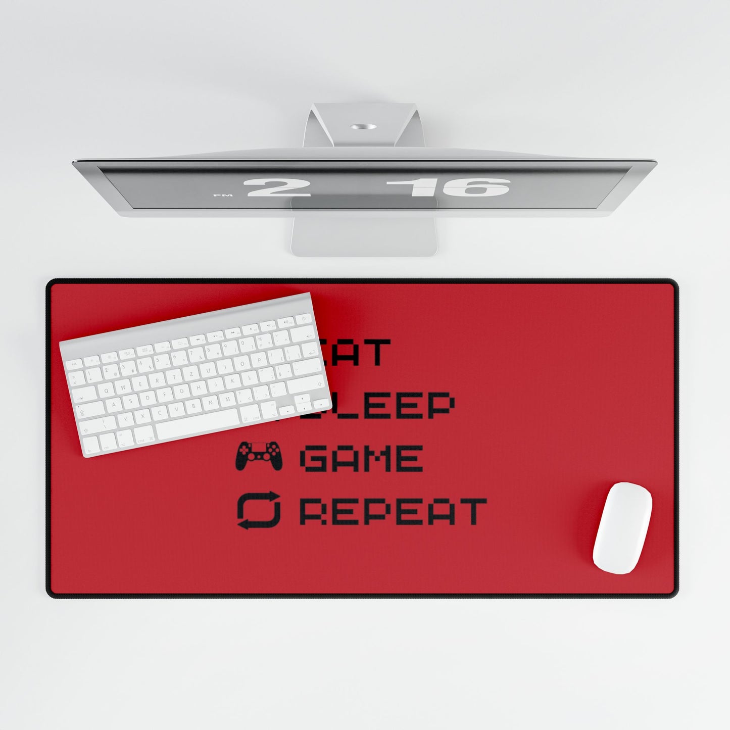 Gamer Cycle Desk Mat Red