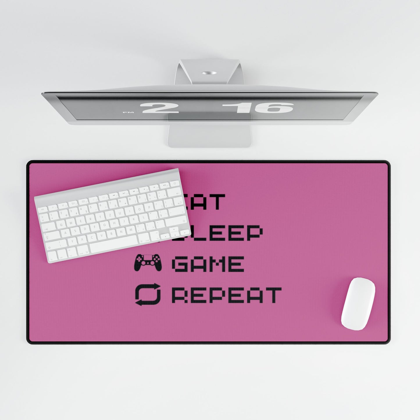 Gamer Cycle Desk Mat Pink