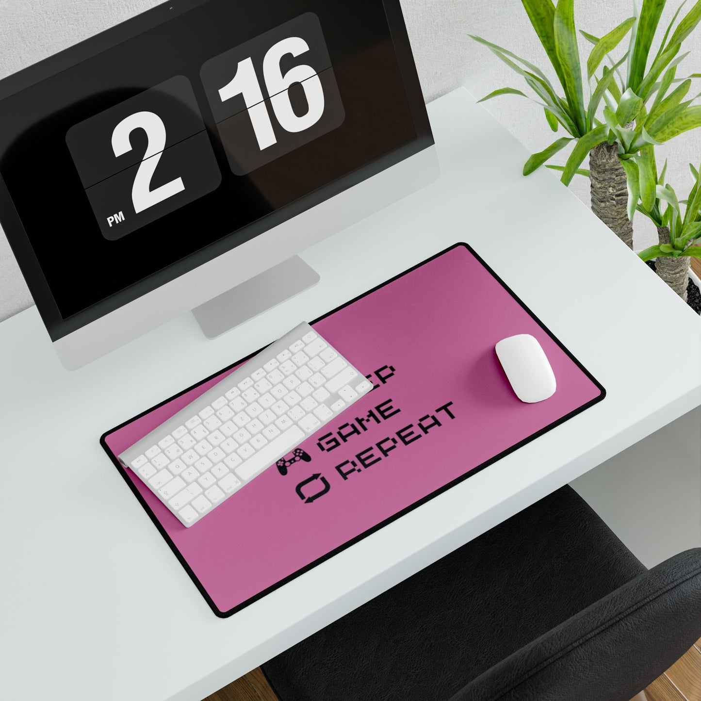 Gamer Cycle Desk Mat Pink